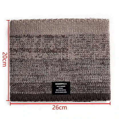 Winter Scarf for Men Fleece Ring Bandana Knitted Warm Solid Scarf Women Neck Warmer Thick Cashmere Hot Handkerchief Ski Mask
