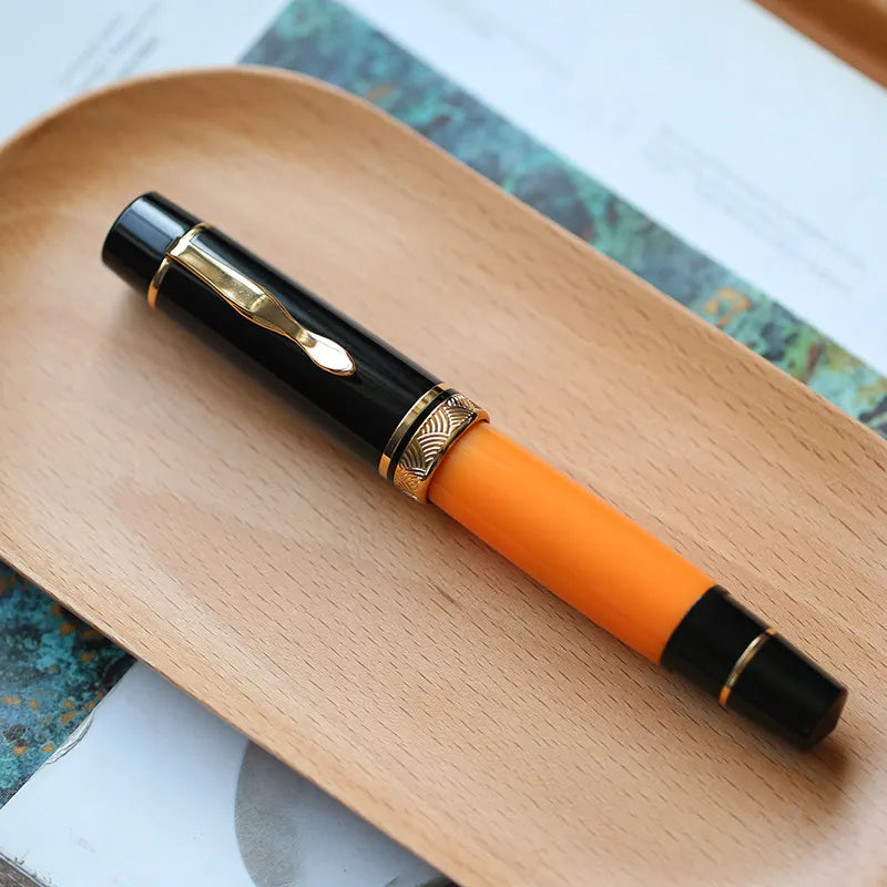 MAJOHN P139 High Quality Fountain Pen Piston Filler Resin Body Ebonite Feed Size 8 40 Nib Rotating Cap Postable Office Gift
