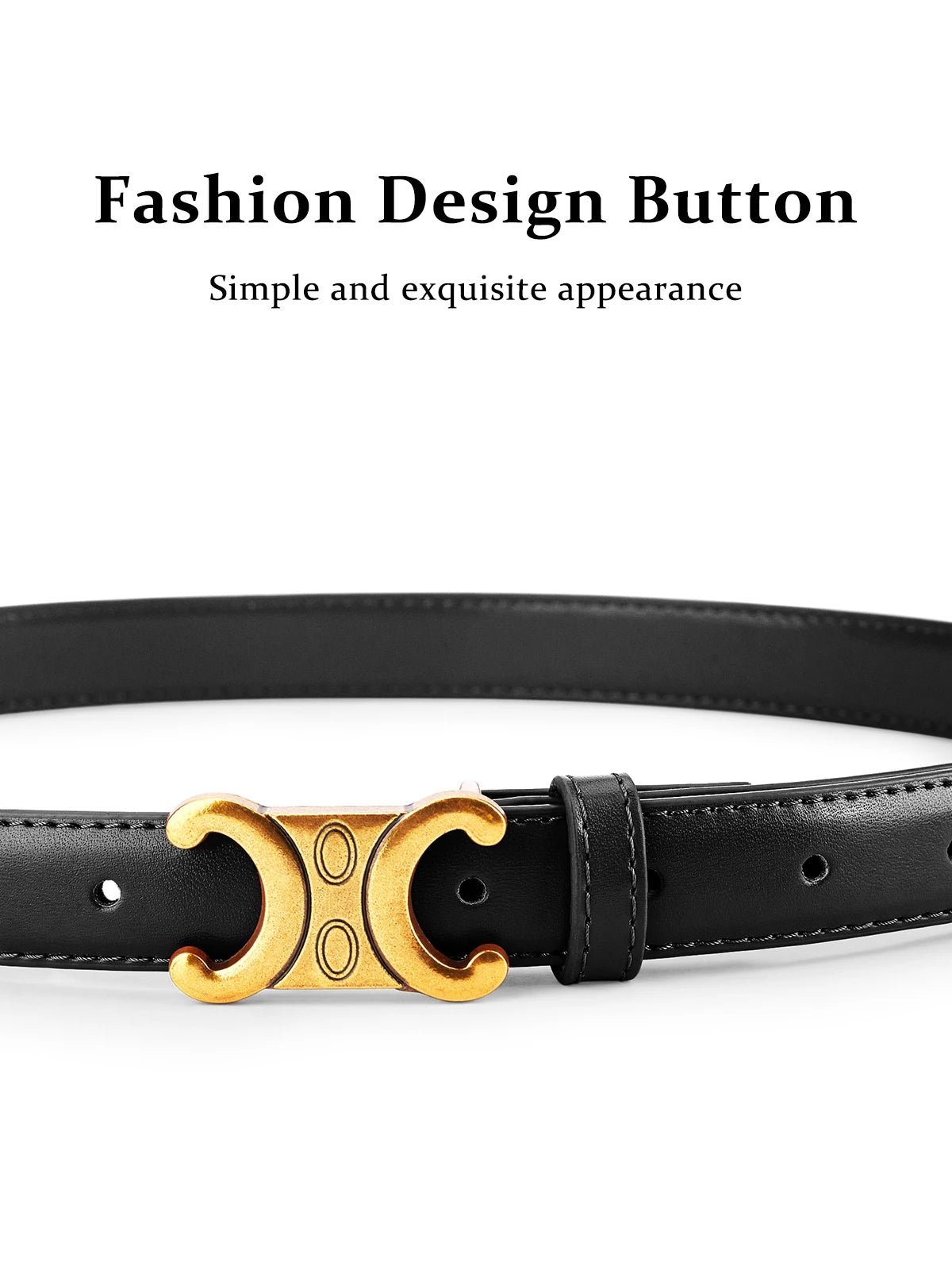 Luxury Women's Belt, Gold Buckle, Genuine Leather Belt, Fashion Style  Match with Jeans, Skirts, Top Quality Belt for Women