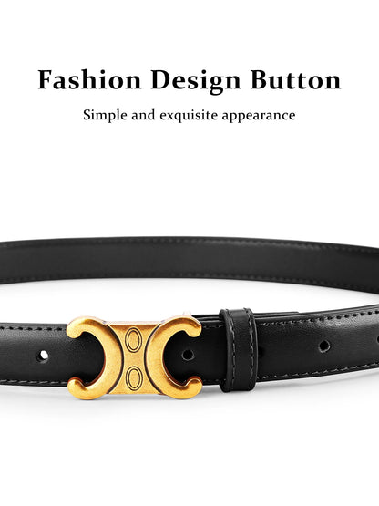Luxury Women's Belt, Gold Buckle, Genuine Leather Belt, Fashion Style  Match with Jeans, Skirts, Top Quality Belt for Women