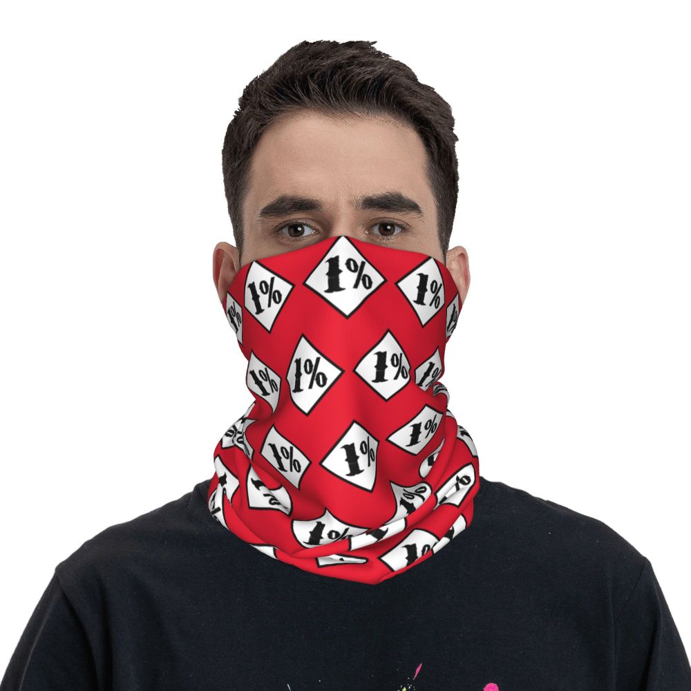 Custom 1 Percenter Essential Sons Bandana Neck Gaiter for Ski Camping Men Women Wrap Scarf TV Show Anarchy Headband Warmer