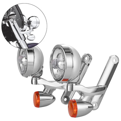 for Harl-ey Auxiliary Lighting Auxiliary Lighting Brackets Fog Light for Ha-rley Cvo Street Glide Flhx 2006-2020 Frame Parts