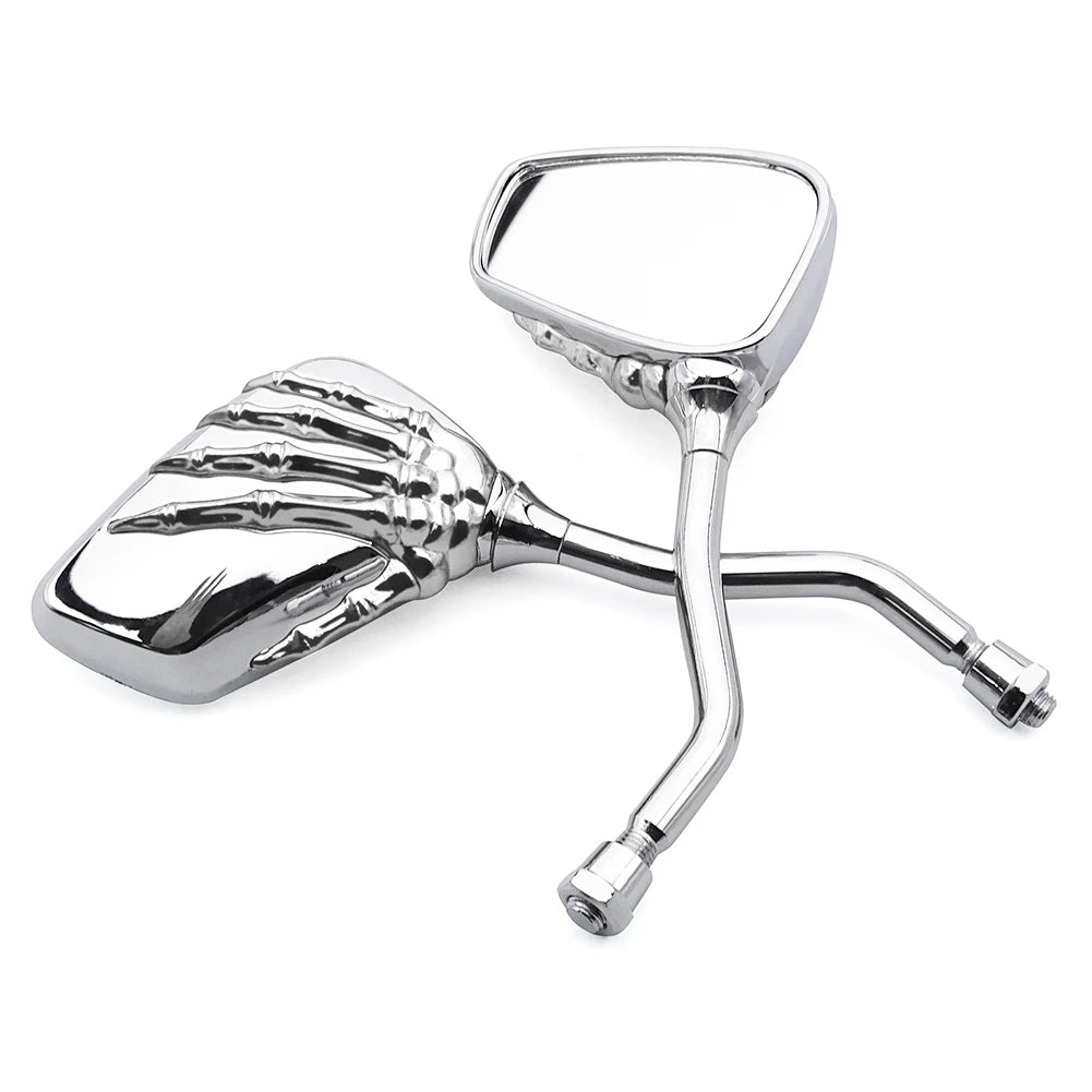 Universal Motorcycle Skull Hand Claw Rear-View Side Mirror Universal Fit Mirror Bolt For Street Sport Bike Chopper Cruiser