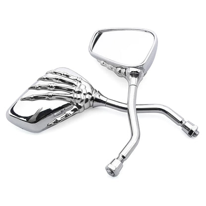 Universal Motorcycle Skull Hand Claw Rear-View Side Mirror Universal Fit Mirror Bolt For Street Sport Bike Chopper Cruiser