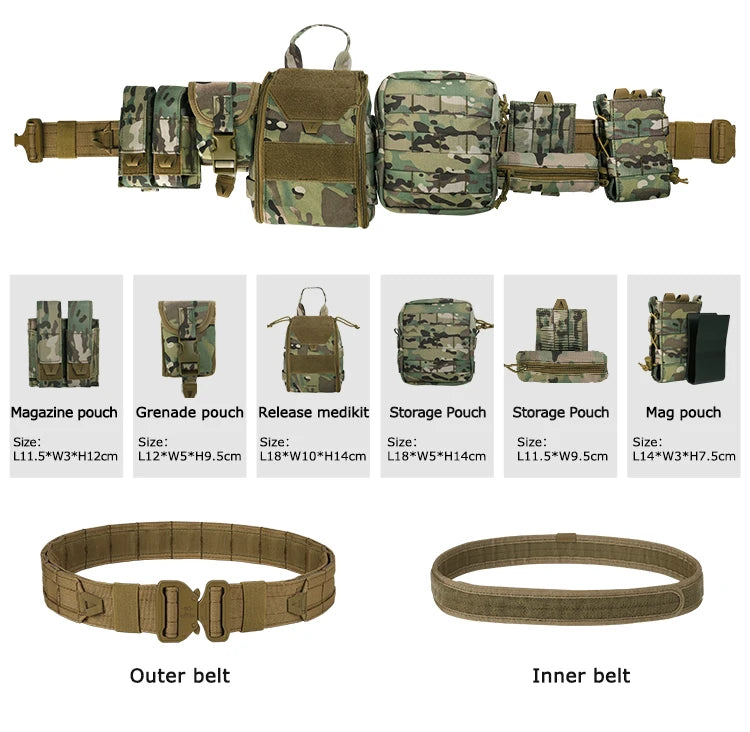Yakeda Polyester Tactical Belt Outdoor Training Use CP Mag Pouch Hunting Accessories Tactical Belt Duty Belt Taktyczny Pasek