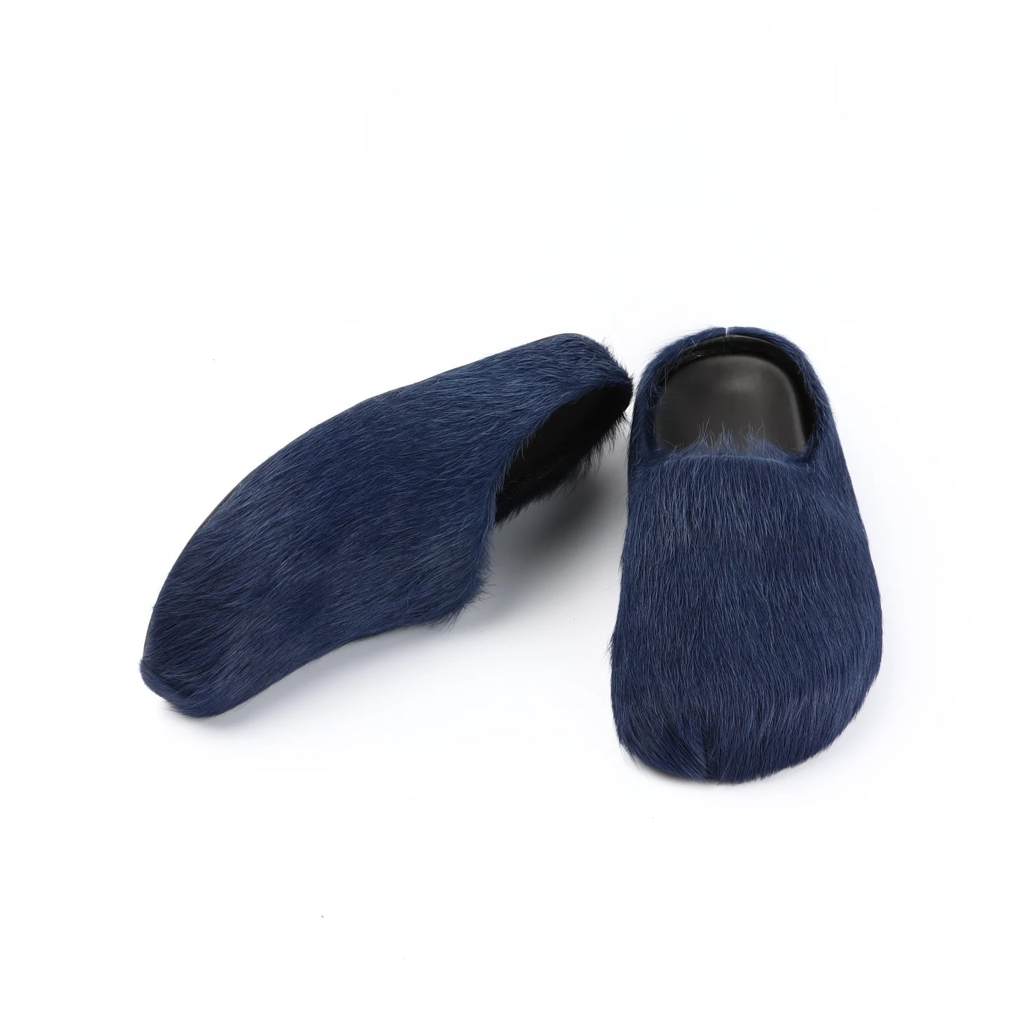 2026 Horsehair Italy Real Leather Slides fur Slippers Women Mule Runway Flats Thick Sole Leisure Luxury Designer Shoes