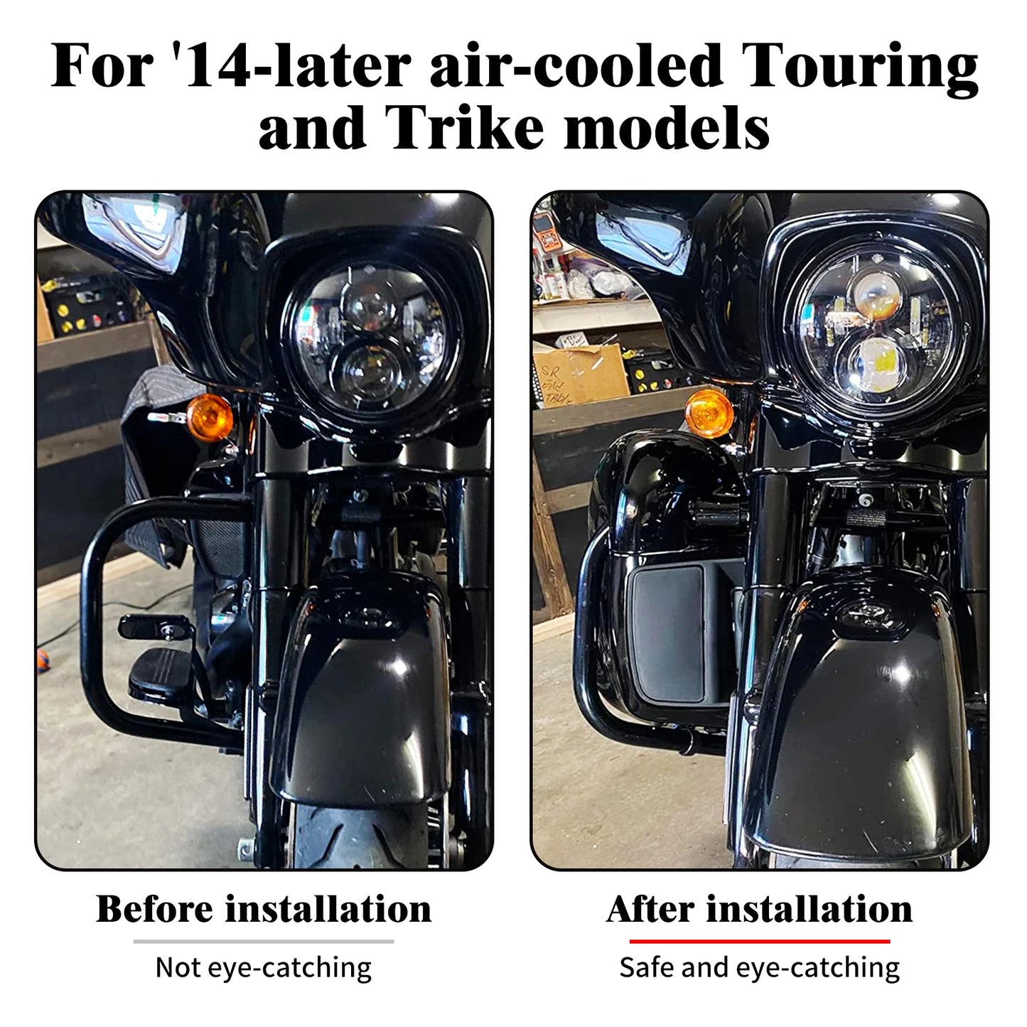 Lower Vented Leg Fairing Glove Box Motorcycle With LED Light For Harley Touring Road King FLHR Street Glide FLTRX FLHTK 2014-Up