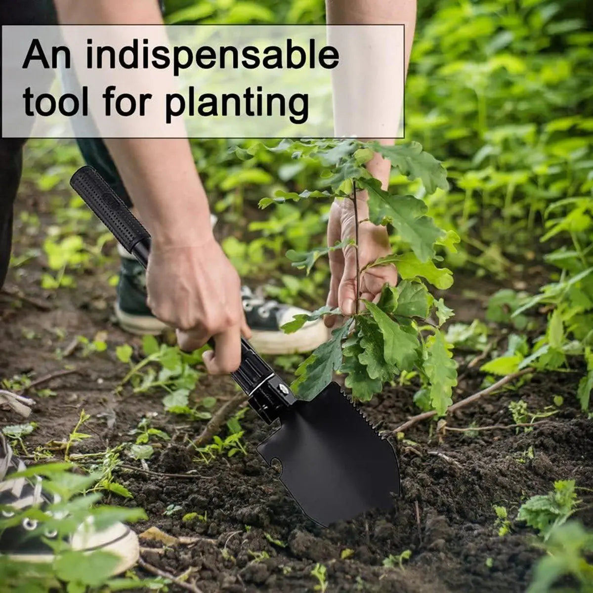 Reliable- Gardening Folding Shovel Camping Shovel Survival Gear Entrenching Tool with Carrying Pouch Metal Handle