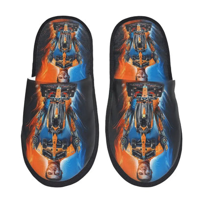 Custom British Lando Norris Racing Driver Guest Slippers for Spa Women House Slipper