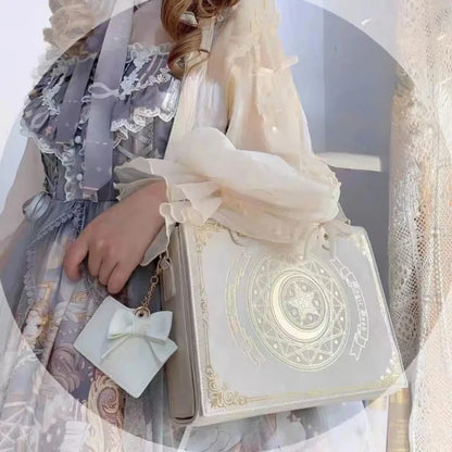 Y2K Magic Book Lolita Ita Bag Gothic Shoulder Bag Girls Transparent Pocket Cute Crossbody Handbags Women's Mini Backpacks Purse