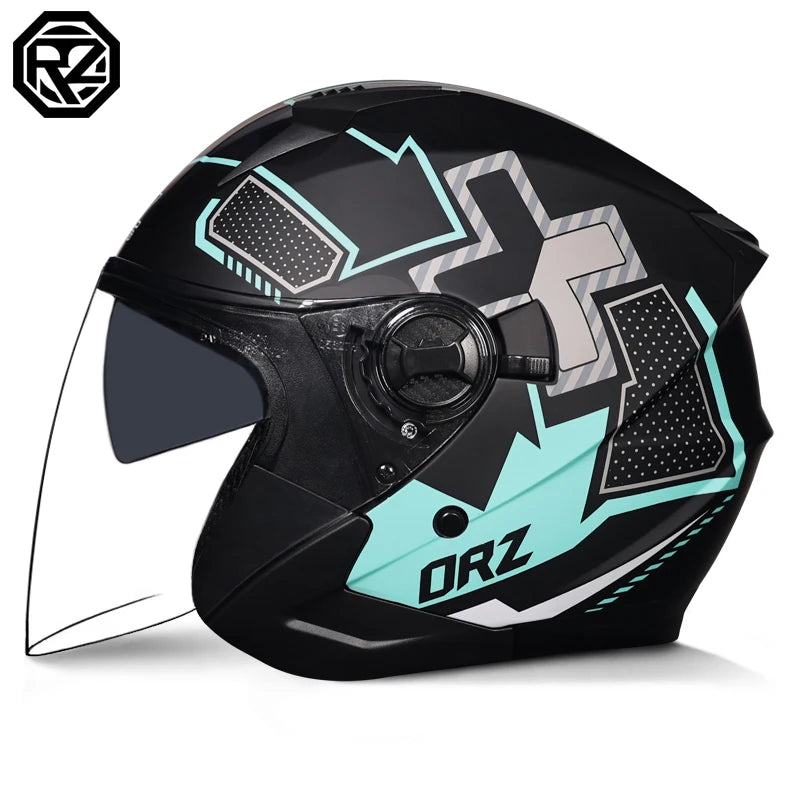 ORZ-705 Latest High Quality Motorcycle Helmet Half Covering Dual Lens Cascos para Motos Male Female Couple Capacetes de Moto