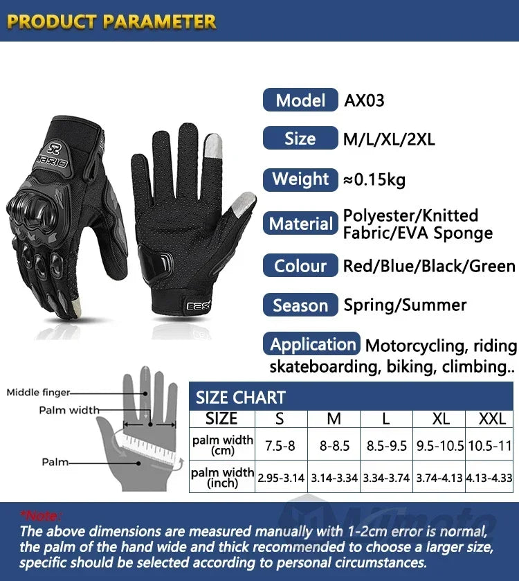 Man's Motorcycle Rider Fabric Gloves for Ktm Man Summer Touchscreen & Motocross Anti-fall Palm Accessories Sports Cycling mitten