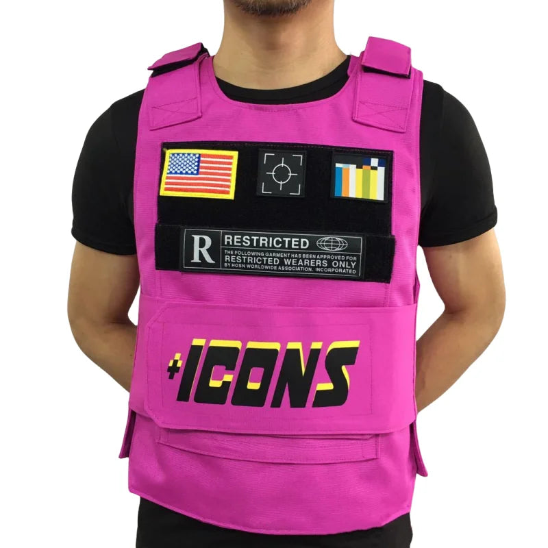 Hot Selling ICONS Oxford Casual Street Vest Sleeveless Men Multifunctional Singlet Adjustable Tactical Vest For Fishing Training
