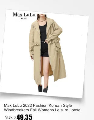 Amax luluE 2025 Fashion Korean Fall Ladies Loose Streetwear Womens Long Hooded Trench Coat Oversized Windbreaker Casual Clothes