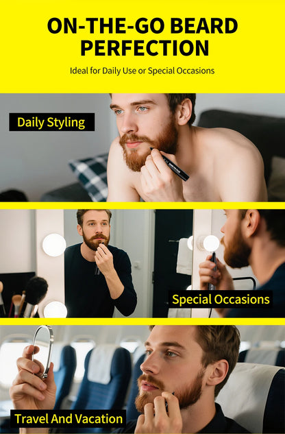 SEVICH Beard Filler Pen Waterproof Beard Coloring Pen Beard Coloring Filling Enhancer Black Fiber Hair Beard Stuffing Pen Tool