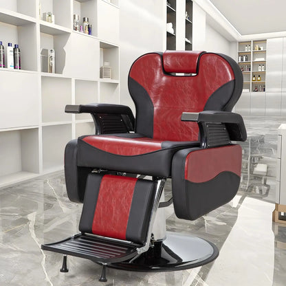 Barber Chairs for Barbershop, Heavy Duty Hydraulic Barber Chair 360° Swivel Reclining, Adjustable PU Leather Beauty, Customized