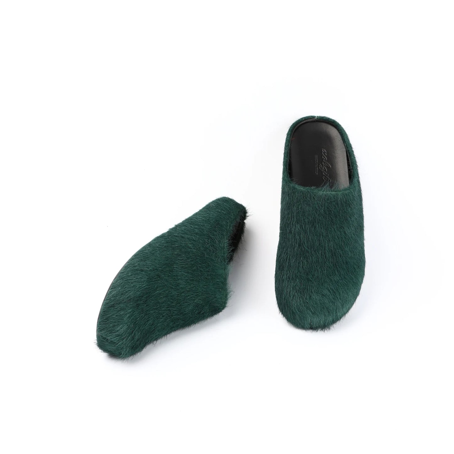 2026 Horsehair Italy Real Leather Slides fur Slippers Women Mule Runway Flats Thick Sole Leisure Luxury Designer Shoes