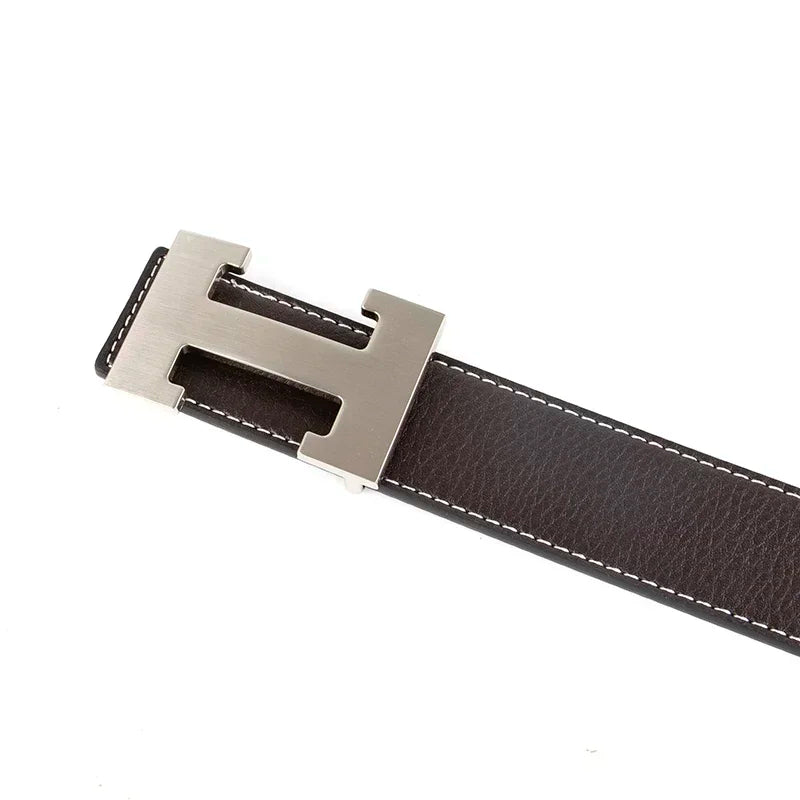 Red Luxury Designer Brand Cowhide H Belt Men High Quality Women Genuine Real Leather Dress Cowhide Strap for Jeans Waistband