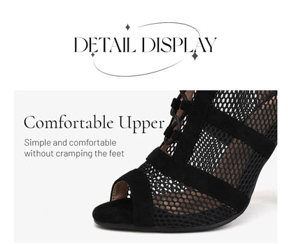 DKZSYIM Dance Boots Latin Women Ballroom Dance Shoes Ladies Girls Soft Soles Tango/Salsa Dance Shoes Sexy Thin Heel 7cm-11cm