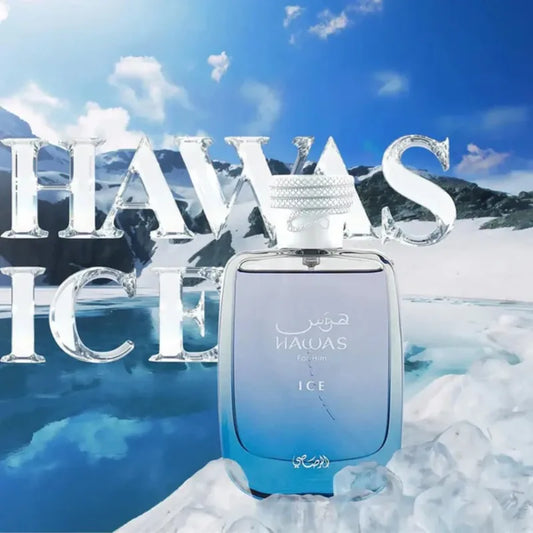 RASASI Hawas Ice for Men Eau de Parfum Spray 100 ML Original Arab Perfumes Lasting Aromatic Pheromones Perfume Cologne 3.4 Ounce