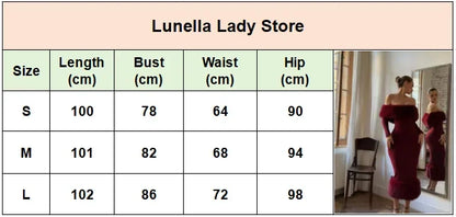 Faux Fur Patchwork Strapless Dress Women Sexy Off-shoulder Full Sleeve Cinched-waist Slim Long Gown Lady Christmas Party Dresses