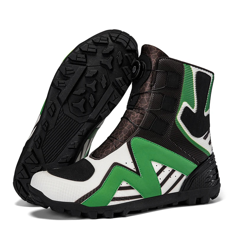 Motorcycle protective riding boots men four season fashion high top anti slip wear-resistant comfortable off-road cycling boots