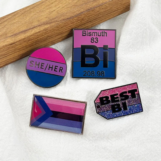 Bismuth 83 Bisexual Badge Bisexual Pride Flag Enamel Pin Science Joke Brooch LGBT Queer Jewelry Fashion Gift Decorate