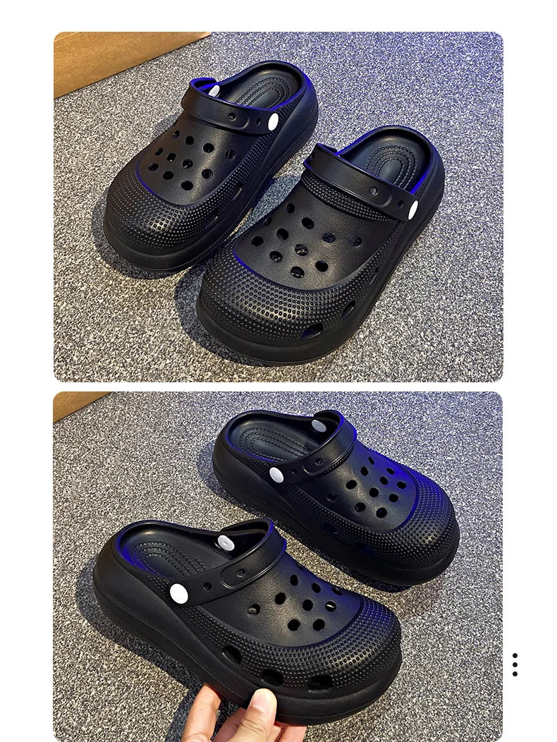 A Pair of Women's Fashionable Clogs, Women's Wear-Resistant and Comfortable Thick-Soled Beach Shoes, Outdoor Casual Trendy Women's Shoes