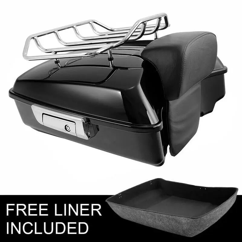 Chopped Trunk w/ Rack Razor Backrest For Harley Touring Road King Street Electra Glide 2014-2024 Motorcycle Accessories