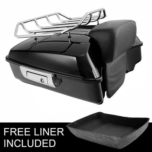Chopped Trunk w/ Rack Razor Backrest For Harley Touring Road King Street Electra Glide 2014-2024 Motorcycle Accessories