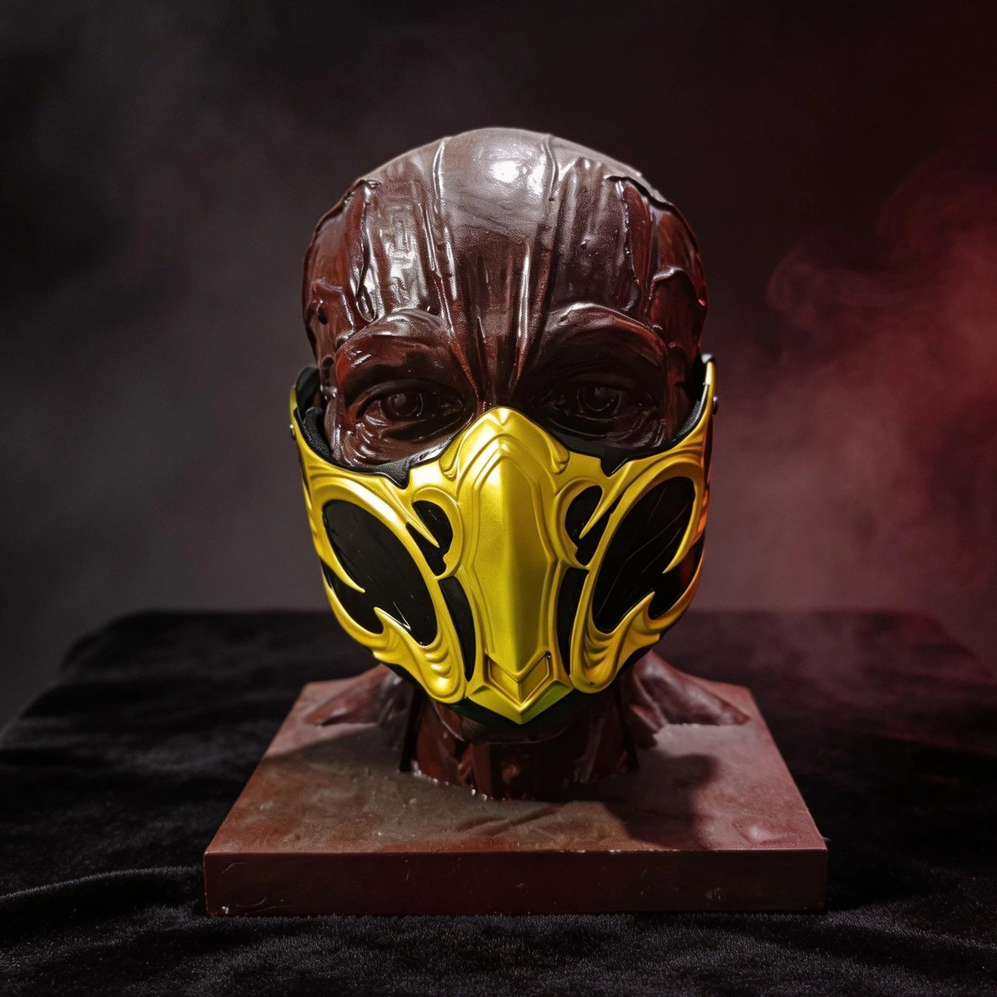 Mortal Kombat Mask Cosplay Sub-Zero Scorpion Half Face Resin Masks Halloween Carnival Dress Up Party Costume Props Deluxe
