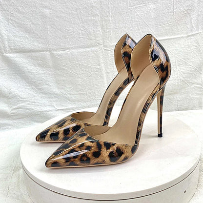 Leopard Print Sexy Women Pumps Shoes Women High Heels Pointed Toe Wedding Shoes 12cm Chaussure Femme QP023 ROVICIYA