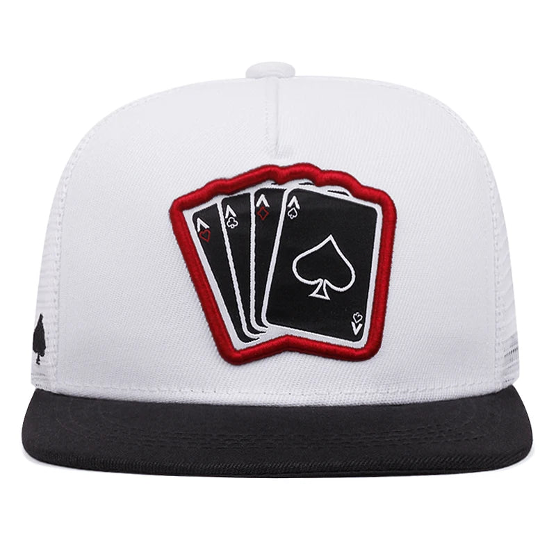 2024 New Fashion Hip Hop Cap Men Women Adjustable Playing Card Embroidered Baseball Caps Outdoor Sun Hat Unisex Snapback Hats