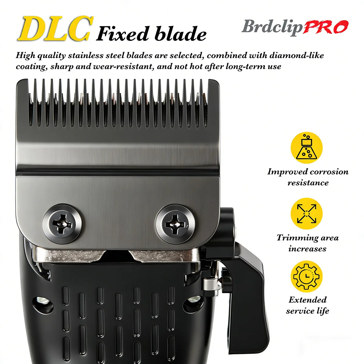 Professional BRDCLIP Barber Cordless Hair Clipper Kit DLC Ceramic Moving Blade Trimmer 75000RPM Grooming Tool Brushless Motor