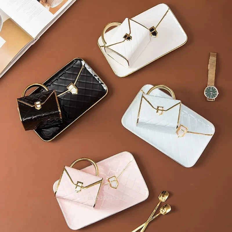 Handbag-Shaped Creative Mug With Saucer & Spoon Nordic Ceramic Milk Tea  Office Cups Drinkware  Coffee Cup Sets Gift