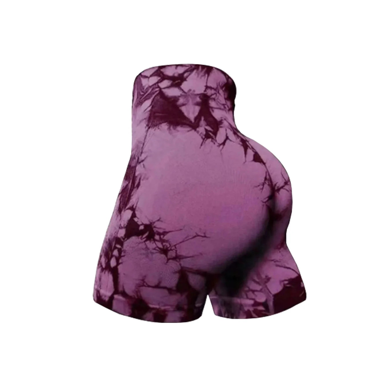CZGUKE 3-PCS Women's Tie-Dye Yoga Fitness Shorts with Hip-Lifting Belt High-Waisted Seamless Cycling Pants Sports Shorts