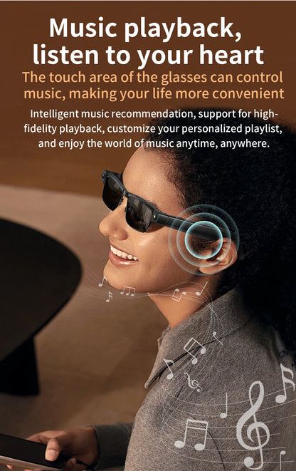 2026 Smart Glasses 800W HD Camera Anti Shake Video Recording Music AI Object Recognition WIFI Transmission BT Call Smart Glasses