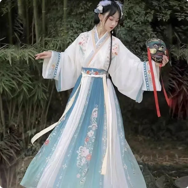 Vintage Party Fairy Dress Print Ethnic Style Stage Hanfu Dress Cosplay Costumes Traditional Chinese Clothing for Women Clothes
