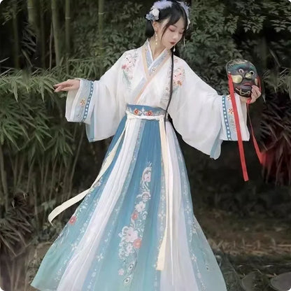 Vintage Party Fairy Dress Print Ethnic Style Stage Hanfu Dress Cosplay Costumes Traditional Chinese Clothing for Women Clothes