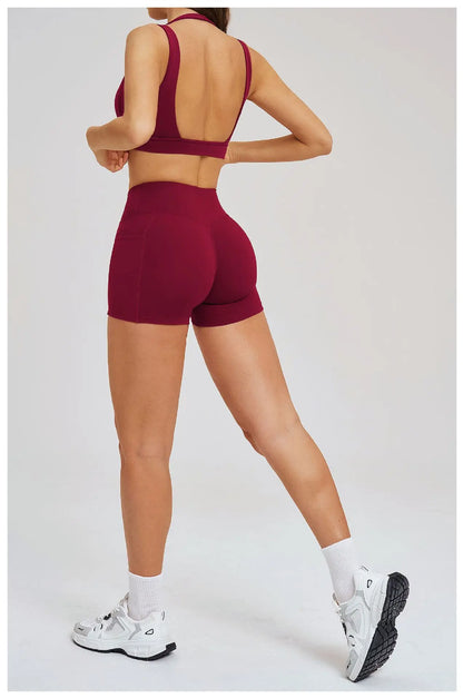 2 Pieces Yoga Suit for Women Clothes Sports Bra Shorts Sports Set Gym Running Training Sexy High Waist Butt Lift Sports Yoga Set