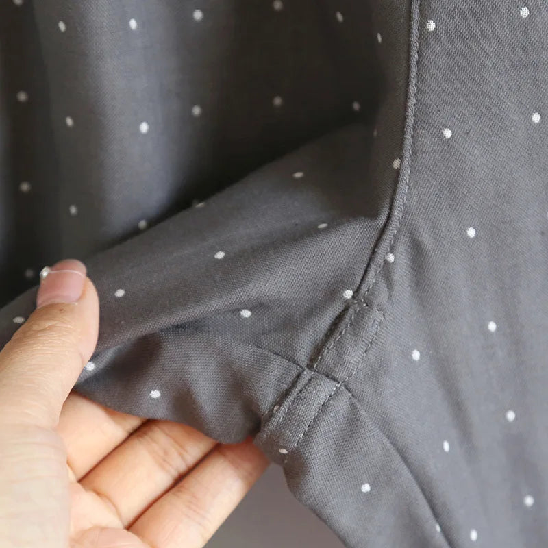 Kimono Robes Pajamas Set for Spring Autumn and Summer Thin Men's Cotton Loose Fit Large Size Half Sleeve Sleepwear Set