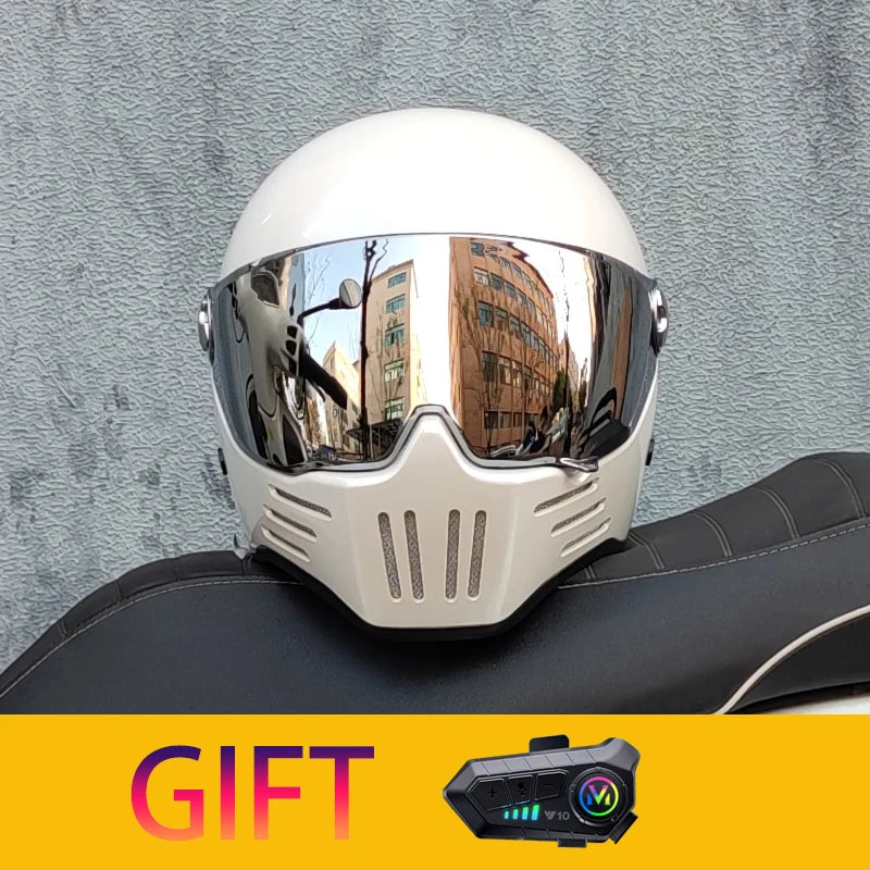 Retro motorcycle helmet Casco cruising motorcycle rider modular helmet full helmet with Bluetooth earphones included ORZ-728