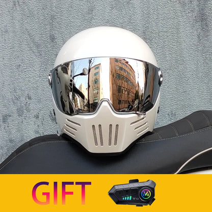 Retro motorcycle helmet Casco cruising motorcycle rider modular helmet full helmet with Bluetooth earphones included ORZ-728