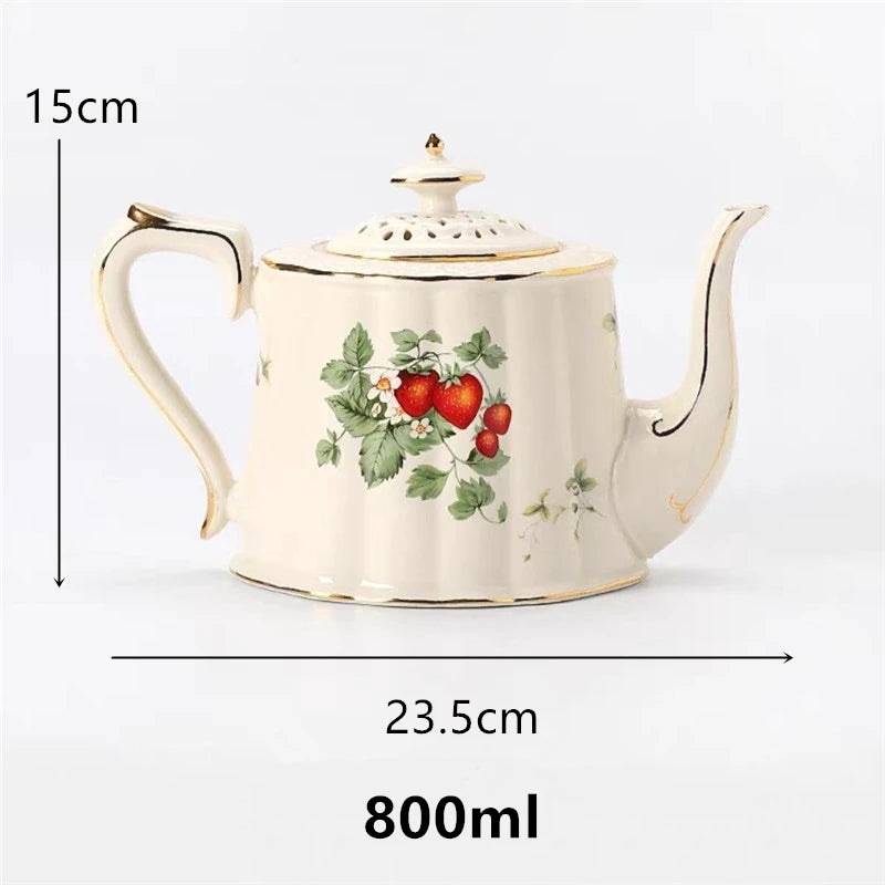Hot Sale Ceramic Teapot European and American Pastoral Style Home Office Afternoon Tea service Tea Pot Cafe Coffee Pot