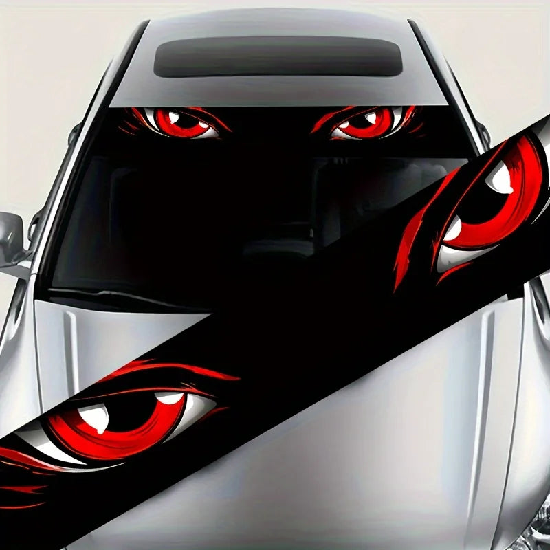 Angry Eyes Car Decals, Stylish Cartoon Car Window Stickers, Unique Auto Exterior Decor for Personality Car Styling, Trendy Car