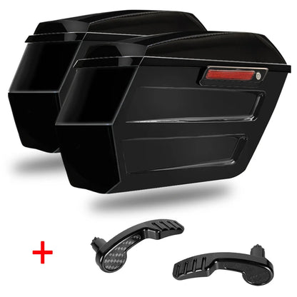 Motorcycle Hard Chopped Performance Saddlebag Bags&Carbon Fiber Latch Kit For Harley Touring Road King RG Street Glide 2014-2023