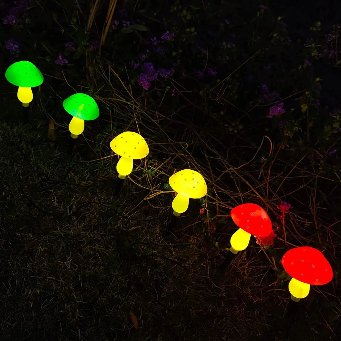 Solar mushroom string lights for garden and courtyard waterproof mushroom-shaped string lights for Amazon cross-border hot new p
