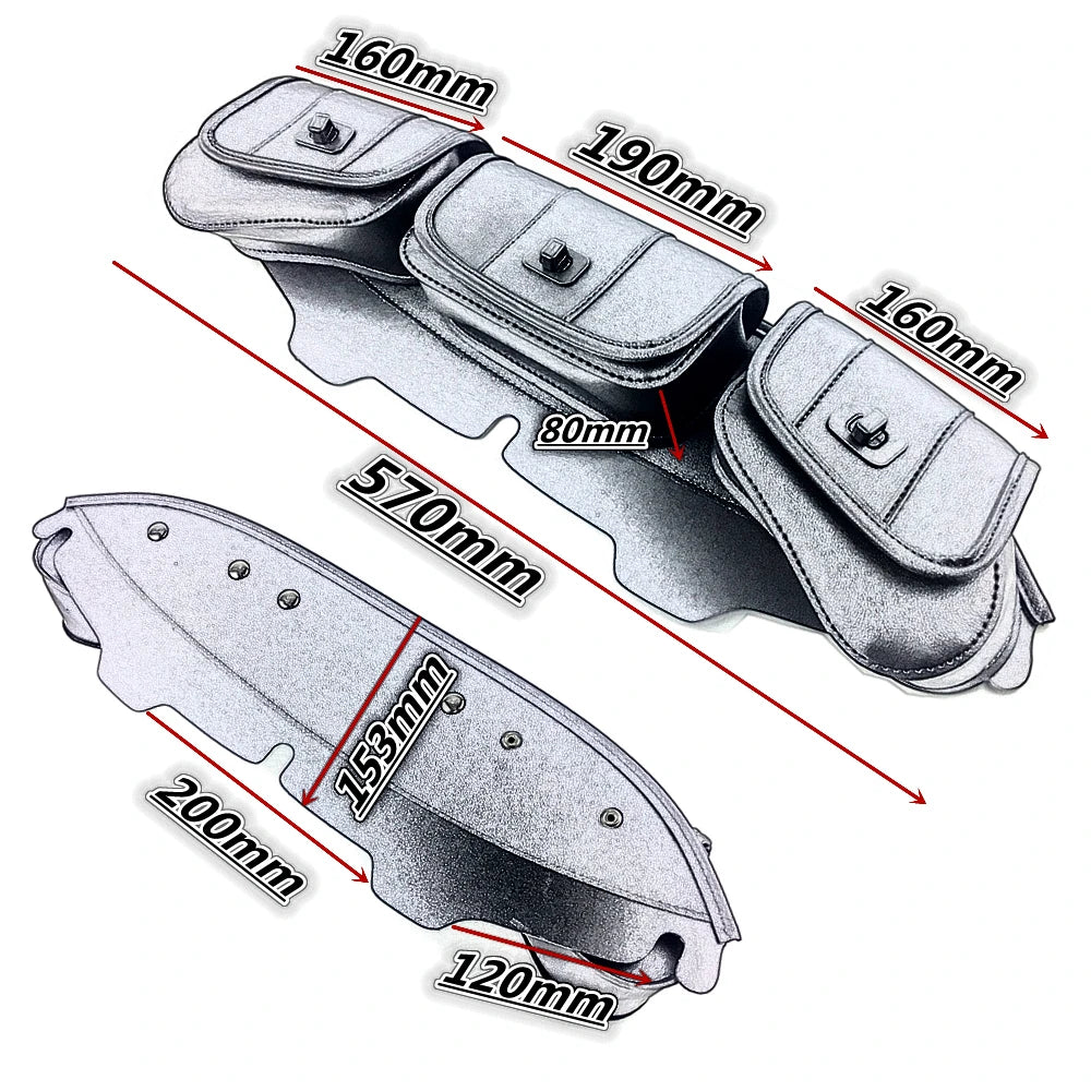 Motorcycle Windshield Bag Fairing Pouch 3 Pocket For Harley Electra Glide Street Glide Ultra Limited Tri Glide 1996-2013