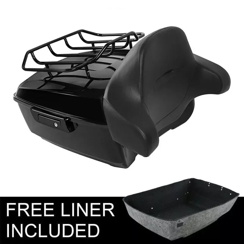 Motorcycle King Trunk Rack Backrest For Harley Touring Street Glide Road Glide 2014-2025