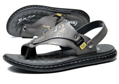 Sandals for Men High Quality Cow Leather Sandals Outdoor Casual Sport Sandals Anti Slip Beach Slippers for Men Summer Slippers